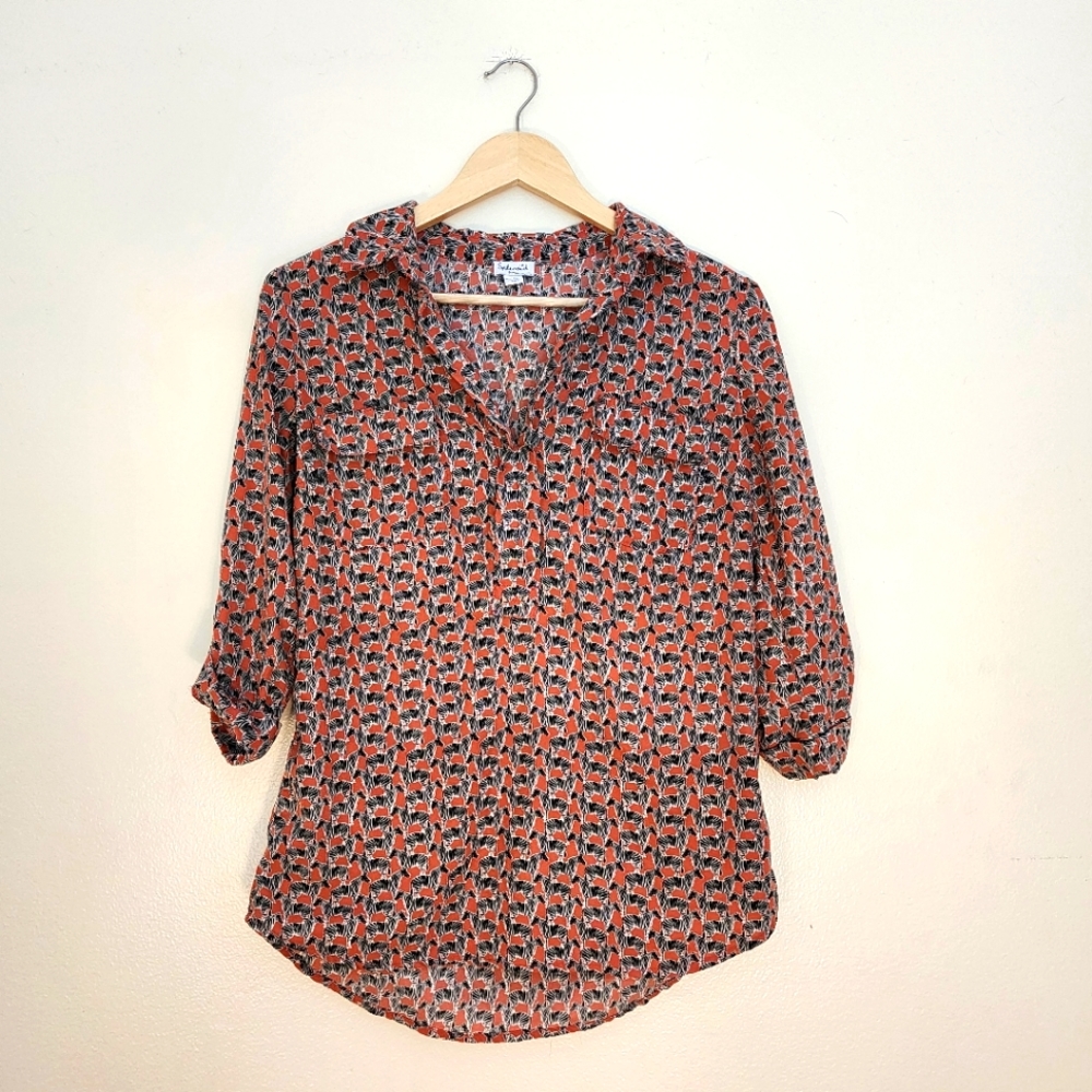 Splendid Zebra Print Orange and Black Top Size Small